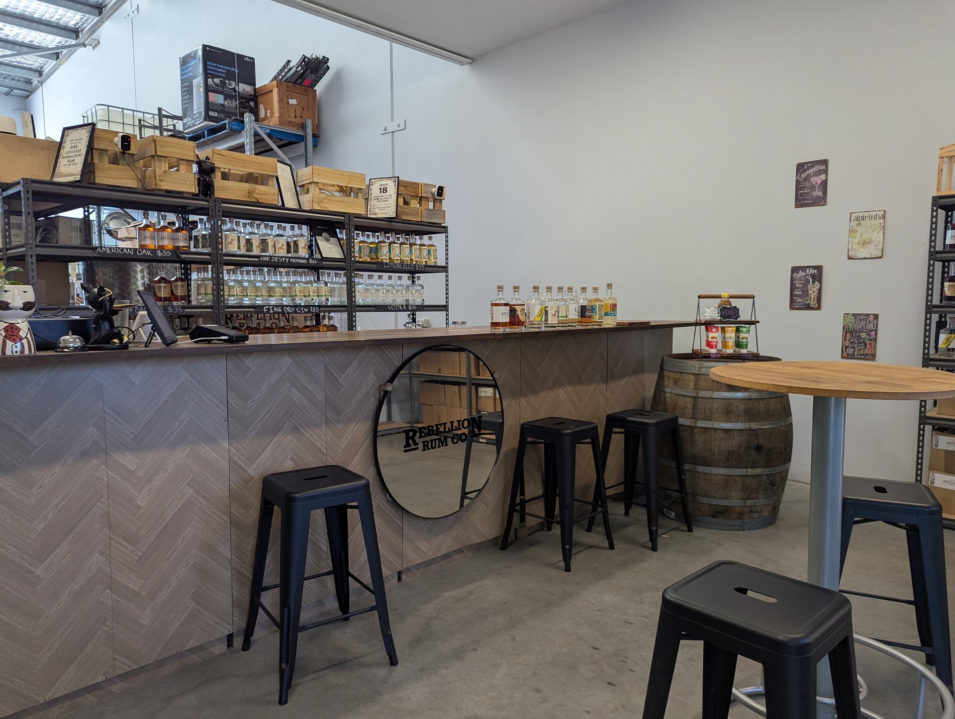 Rebellion Rum Co. distillery tasting room in Yatala